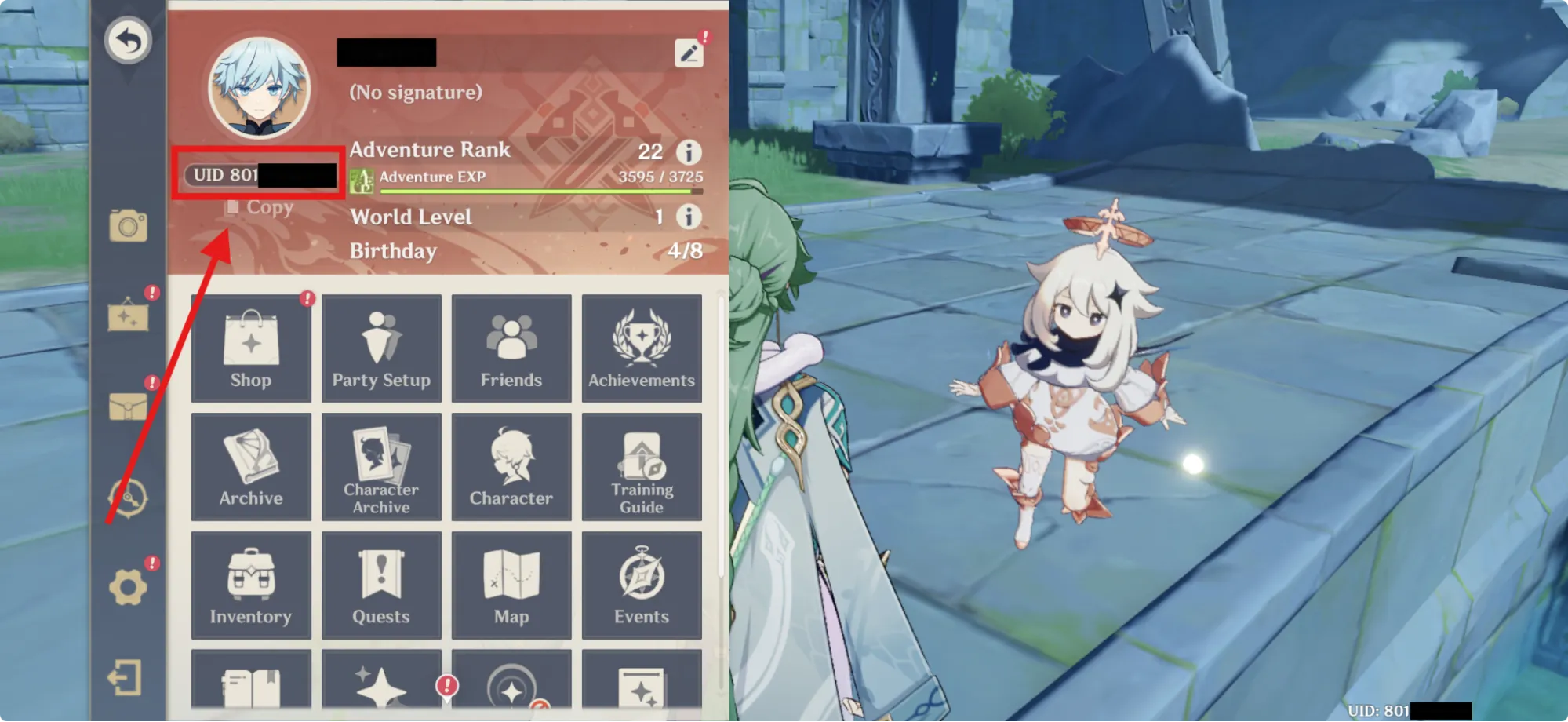 find your Genshin Impact UID