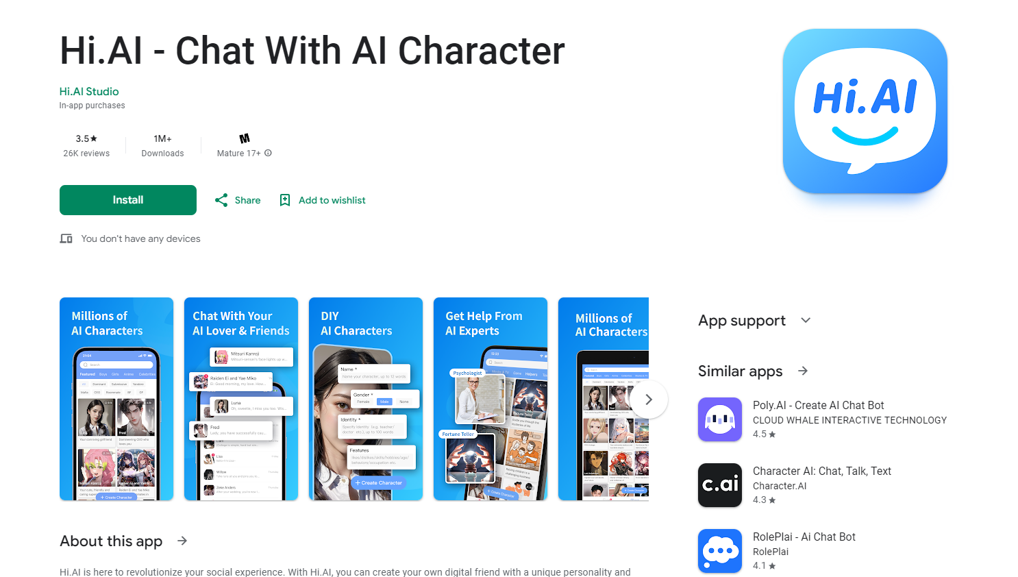 Hi.AI - Chat With AI Character