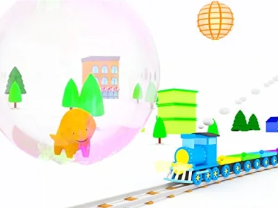 Learn shapes and colors with Dino the Dinosaur: Trains/Balls