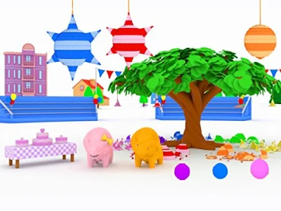Learn colors and numbers with Dina and Dino the Dinosaurs: Playing with Clay/The Balls and the Dumpsters