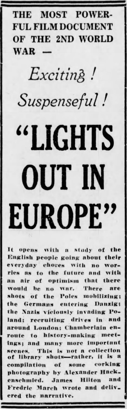 Lights Out in Europe