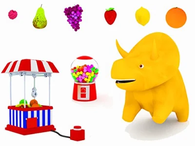 Learn fruits with Dino the Dinosaur: The Bubble Gum Machine/The Fruit Claw Machine