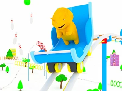 Learn colors and numbers with Dino the Dinosaur: The Roller Coaster/Bowling