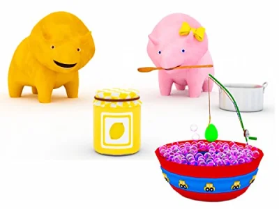 Learn colors with Dino and Dina the Dinosaurs: the Bubble Bath/Colorful Jams