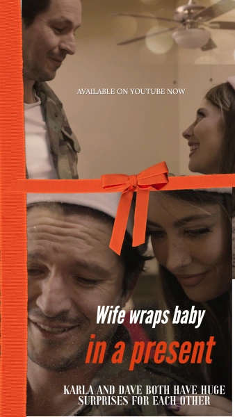 Wife wraps baby inside christmas present