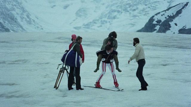 Sceny narciarskie z Franzem Klammerem