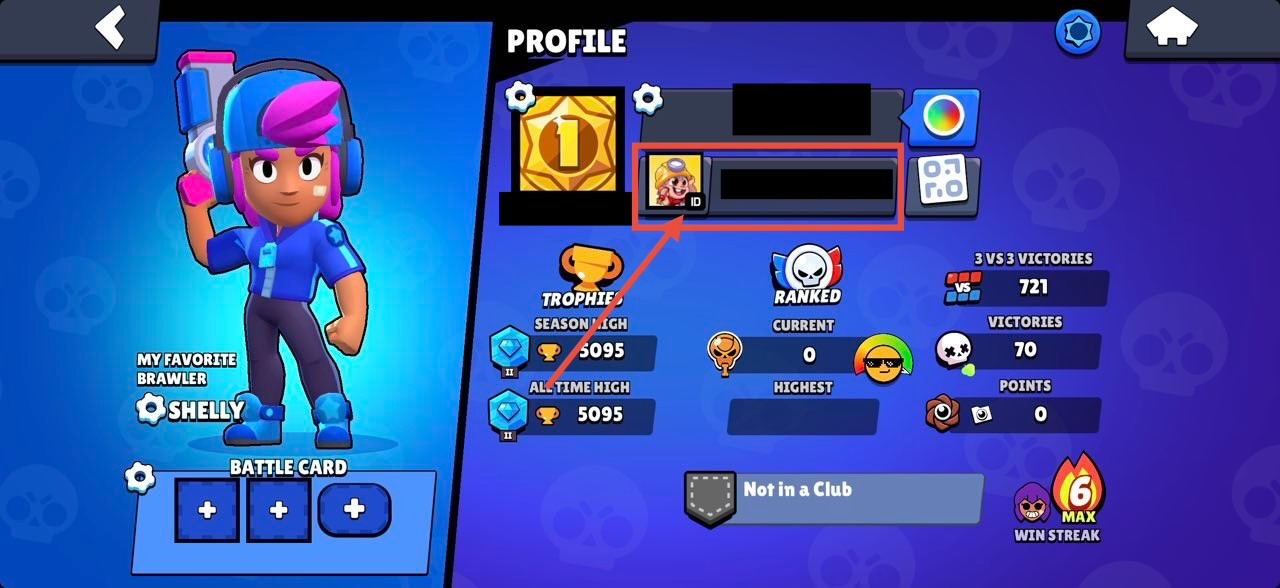 Toque no ID abaixo do seu nome no jogo