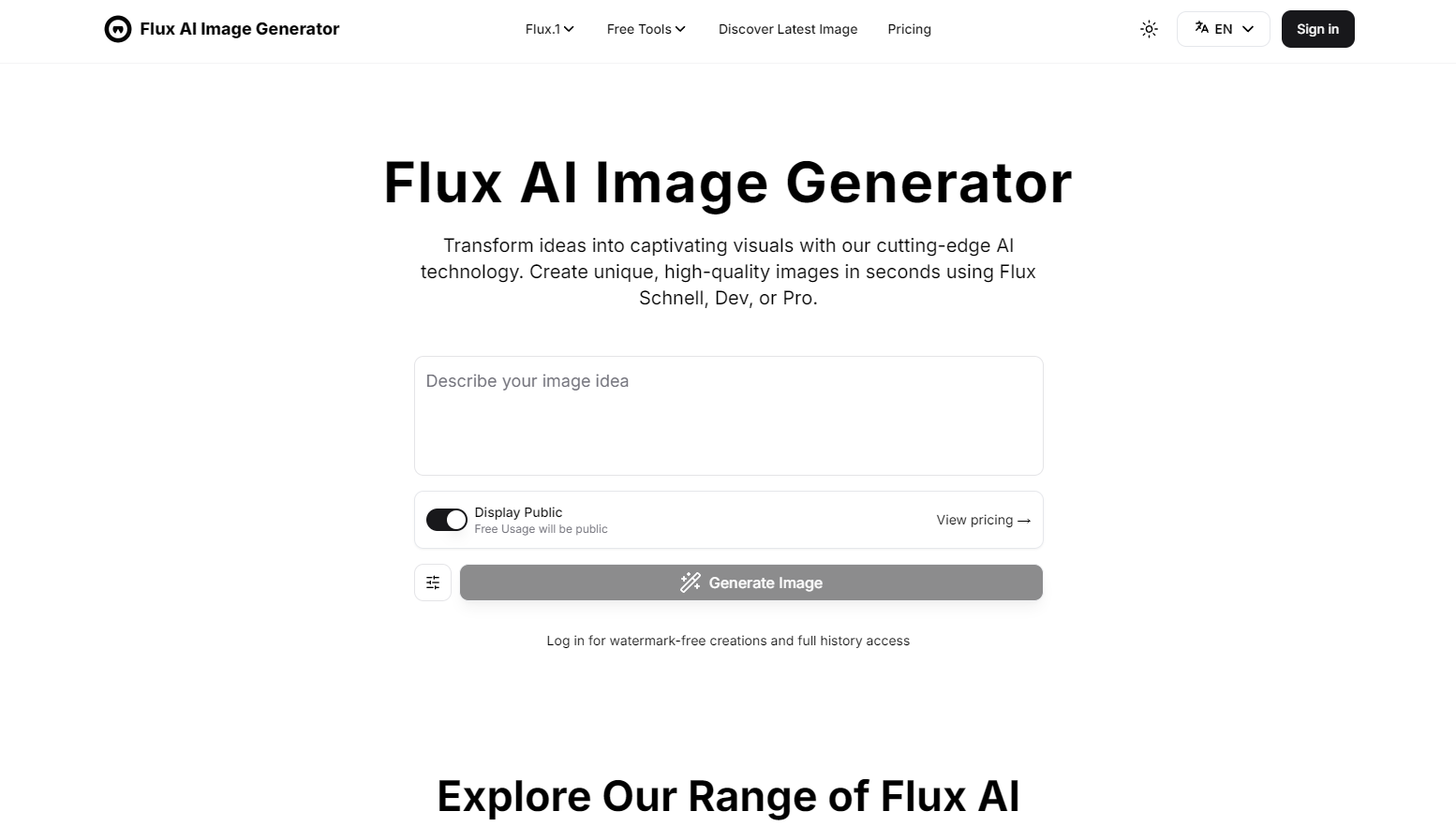 Flux AI Image Generator Free Online