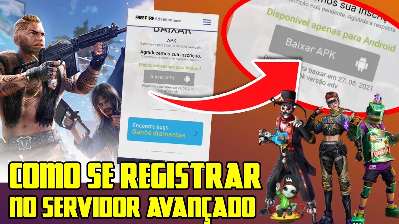 ACESSO ANTECIPADO DO SERVIDOR AVANÇADO COMO ENTRAR FREE FIRE OB40