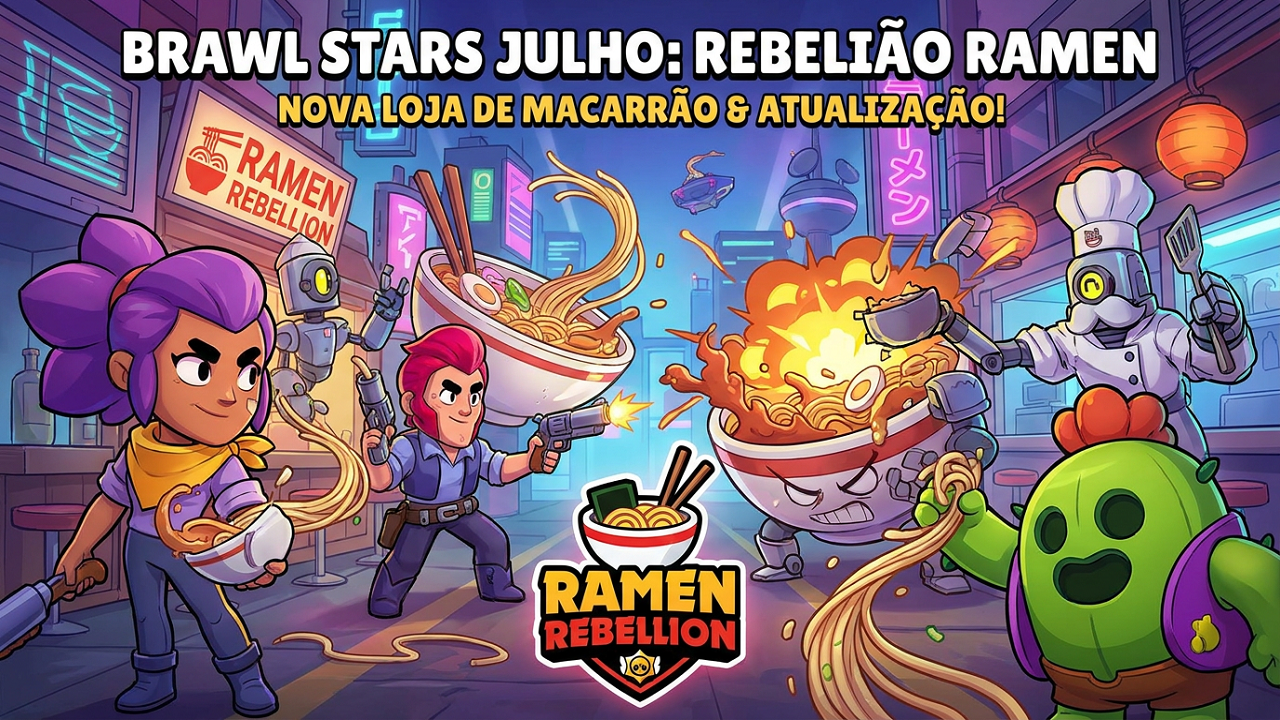 Atualização de julho do Brawl Stars: tema "Rebelião Ramen", Loja de Macarrão e muito mais