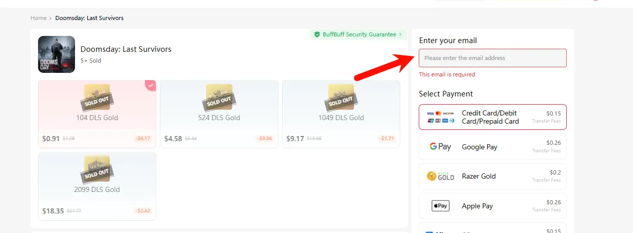 Enter an email address