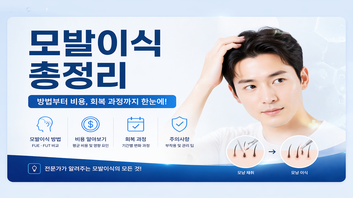모발이식 총정리: 비용부터 비절개 방식, 헤어라인 교정까지 핵심 정보