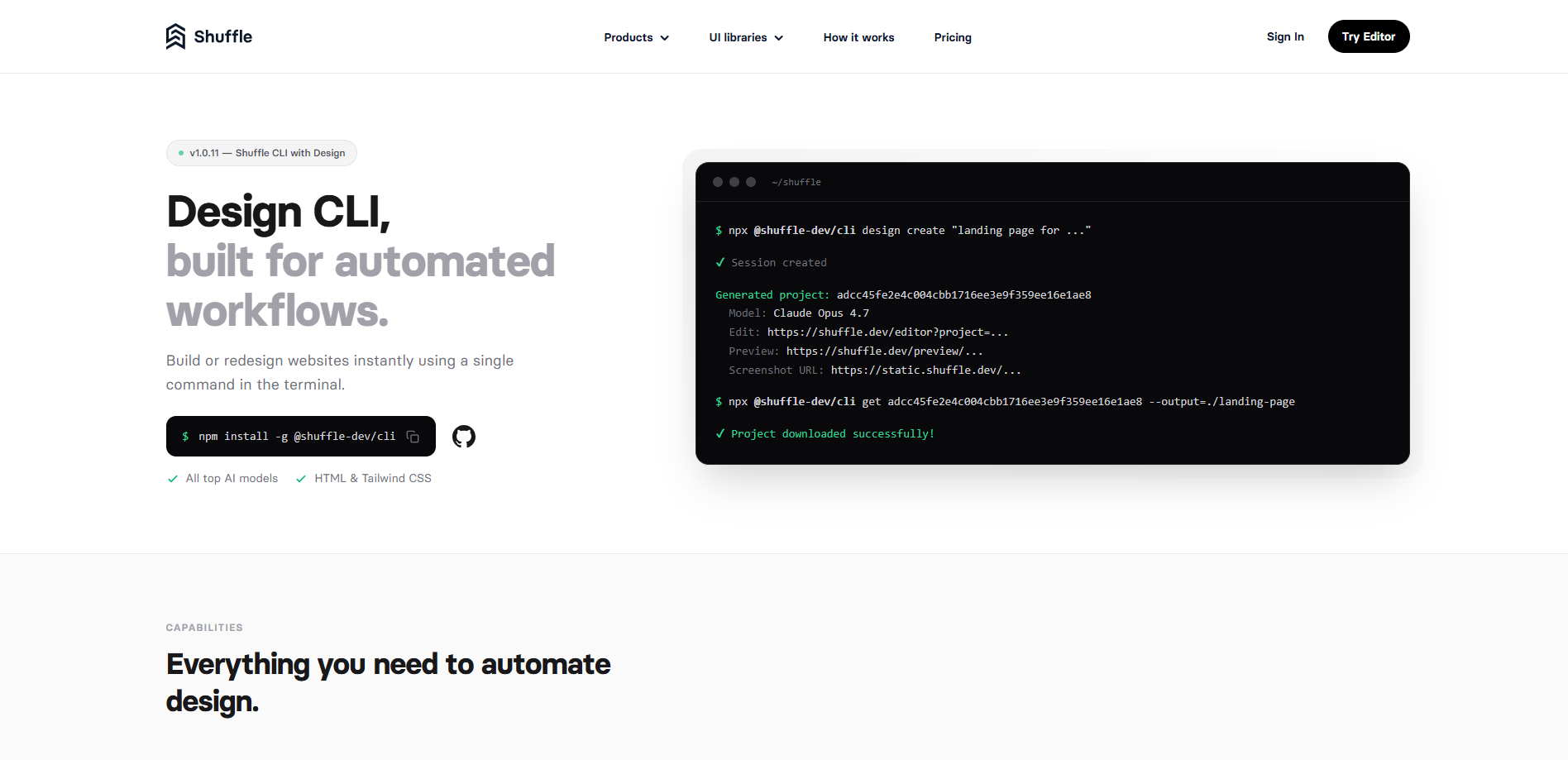 Shuffle Design CLI: Reviews, Features, Pricing, Guides, and Alternatives