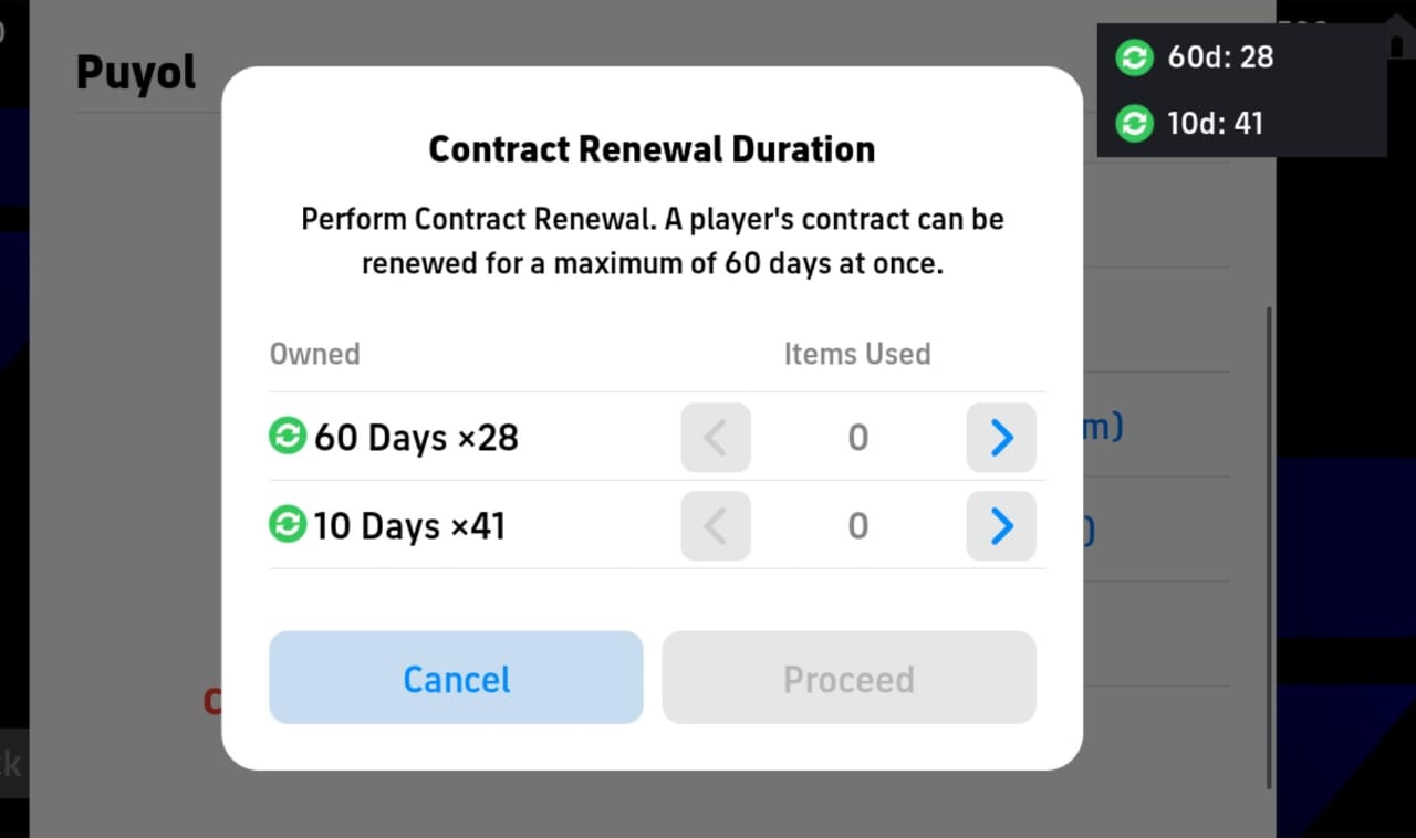 eFootball 2024 contract tickets renewal