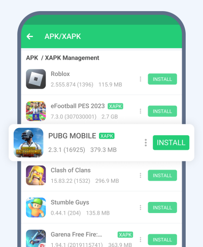 Click on INSTALL button to install XAPK file