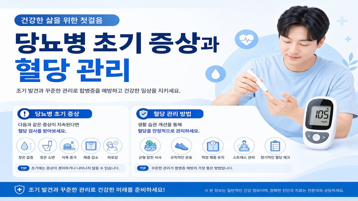 당뇨병 초기 증상과 혈당 관리: 놓치기 쉬운 신호부터 생활 관리 방법까지