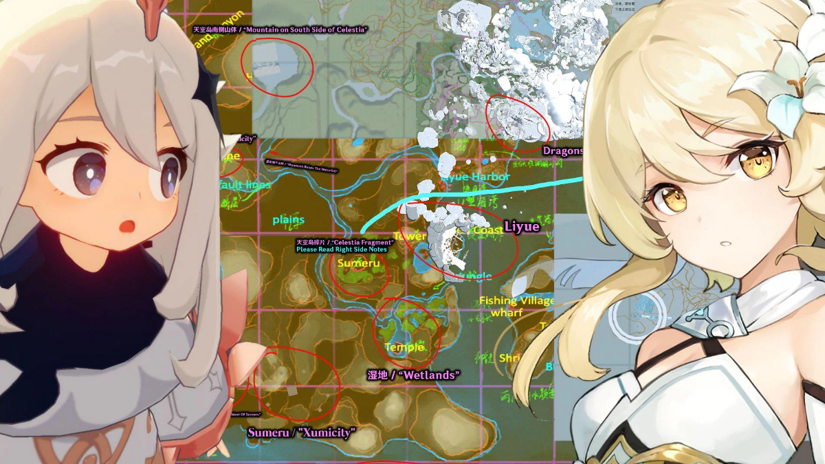 Genshin Impact Leaked Teyvat Full Map of All 7 Regions