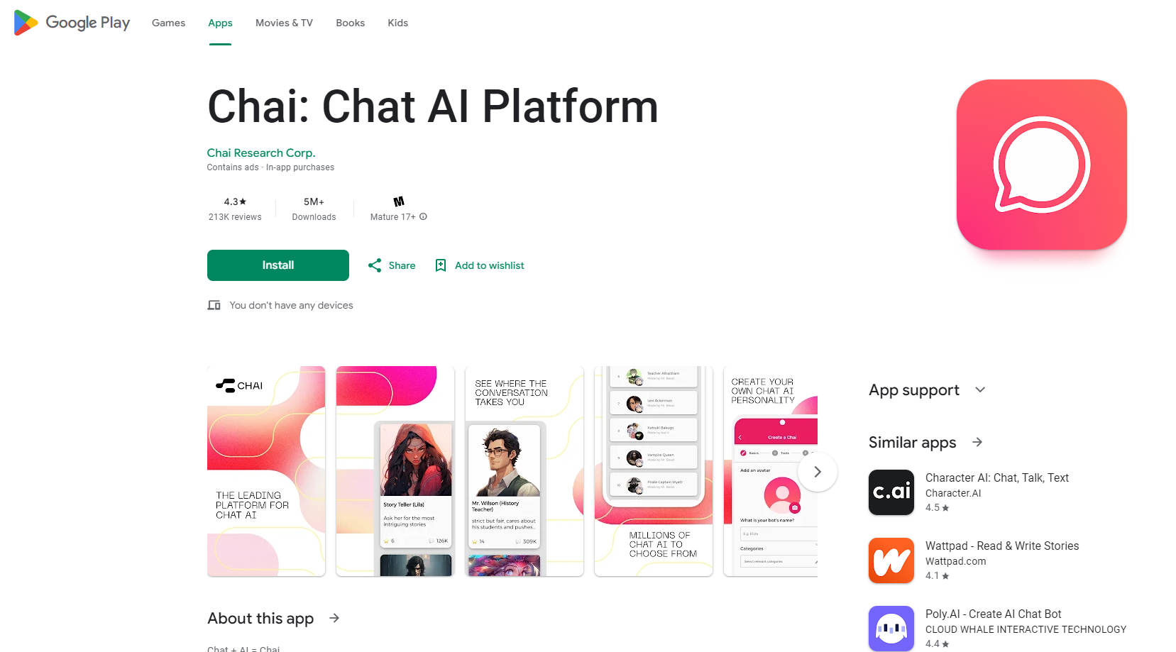 Chai: Chat AI Platform