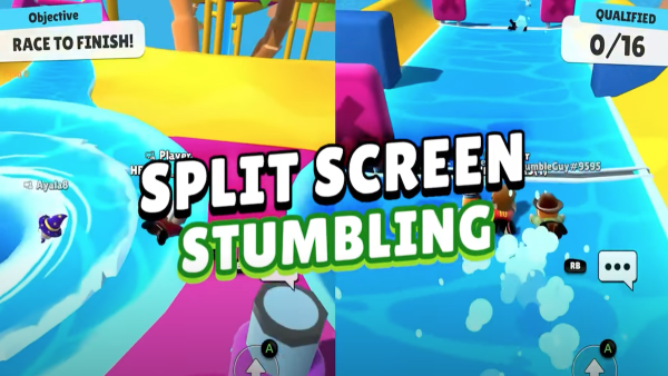 Split-Screen-Multiplayer-Modus von Stumble Guys : Doppelter Spaß, doppeltes Chaos image
