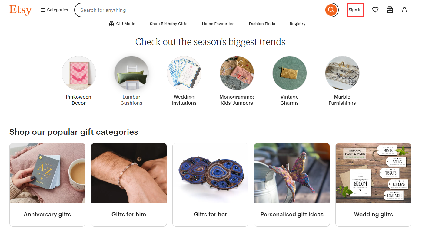 Etsy selling