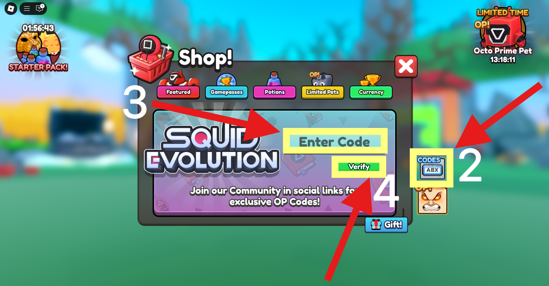 How to Redeem Codes in Squid Evolution