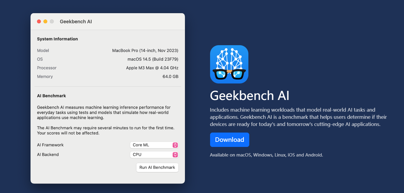 Téléchargement Geekbench AI