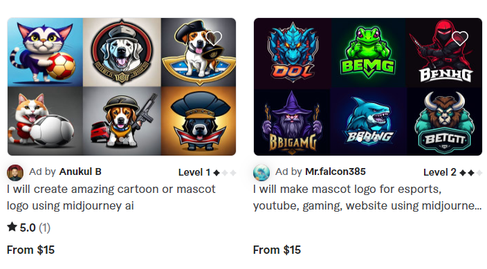 Vender Diseños de Logotipos de Midjourney en Fiverr