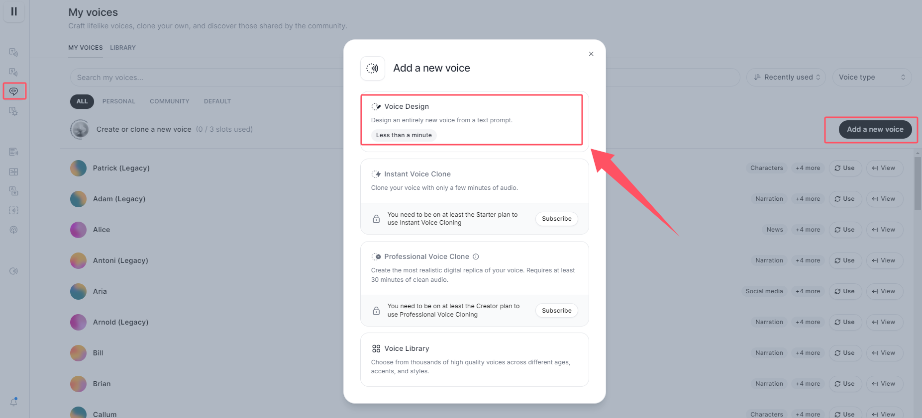 How to use ElevenLabs Voice Design