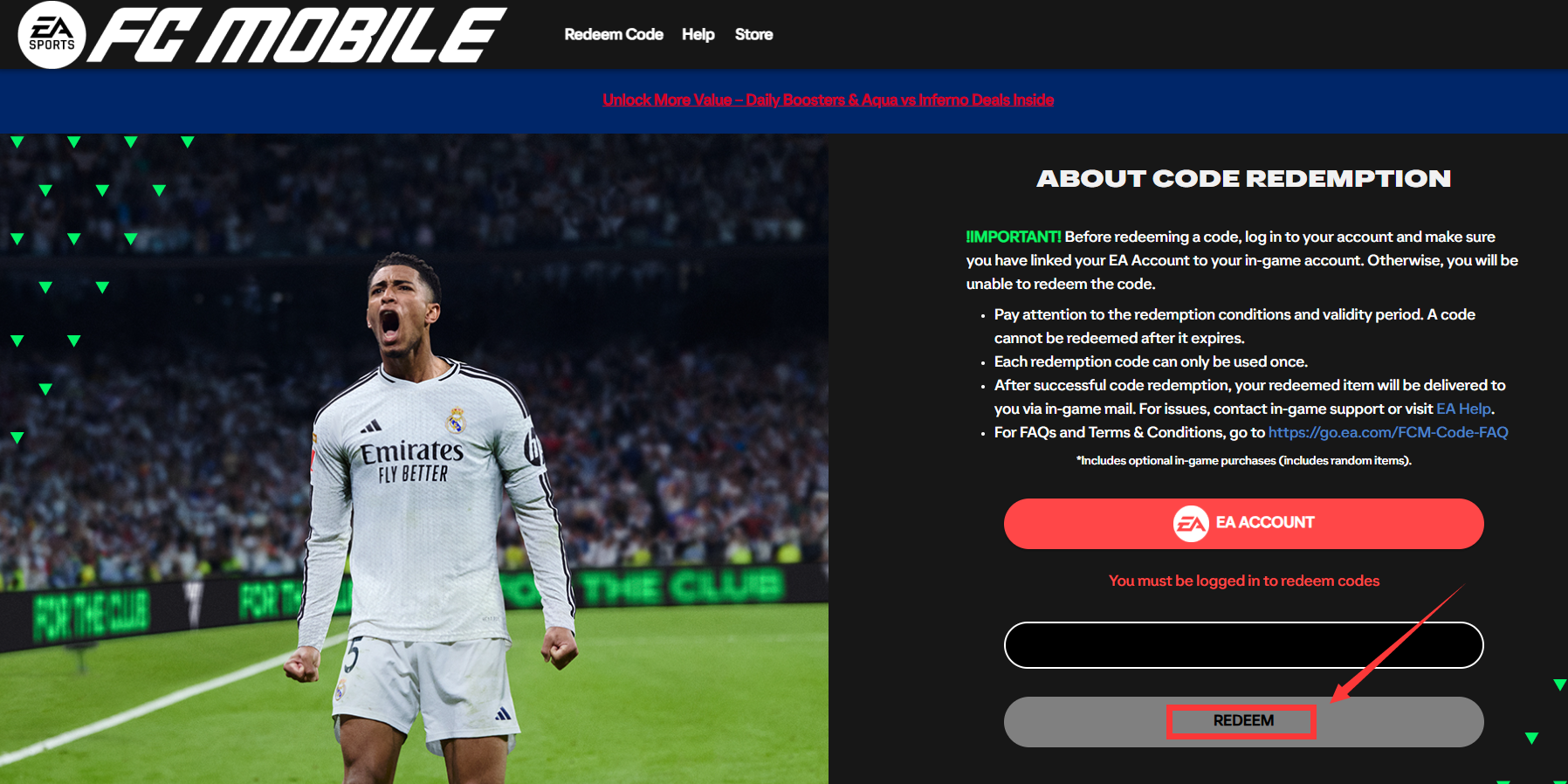 FC Mobile 26 أكواد استرداد 