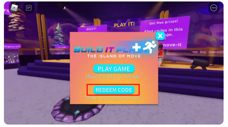 Experiência Island of Move no Roblox com códigos especiais para acessórios exclusivos