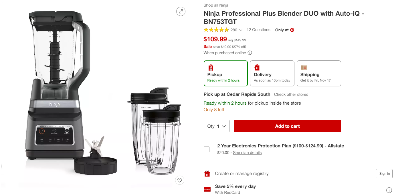 Ninja Professional Plus Blender Duo With Auto-iq - Bn753tgt : Target