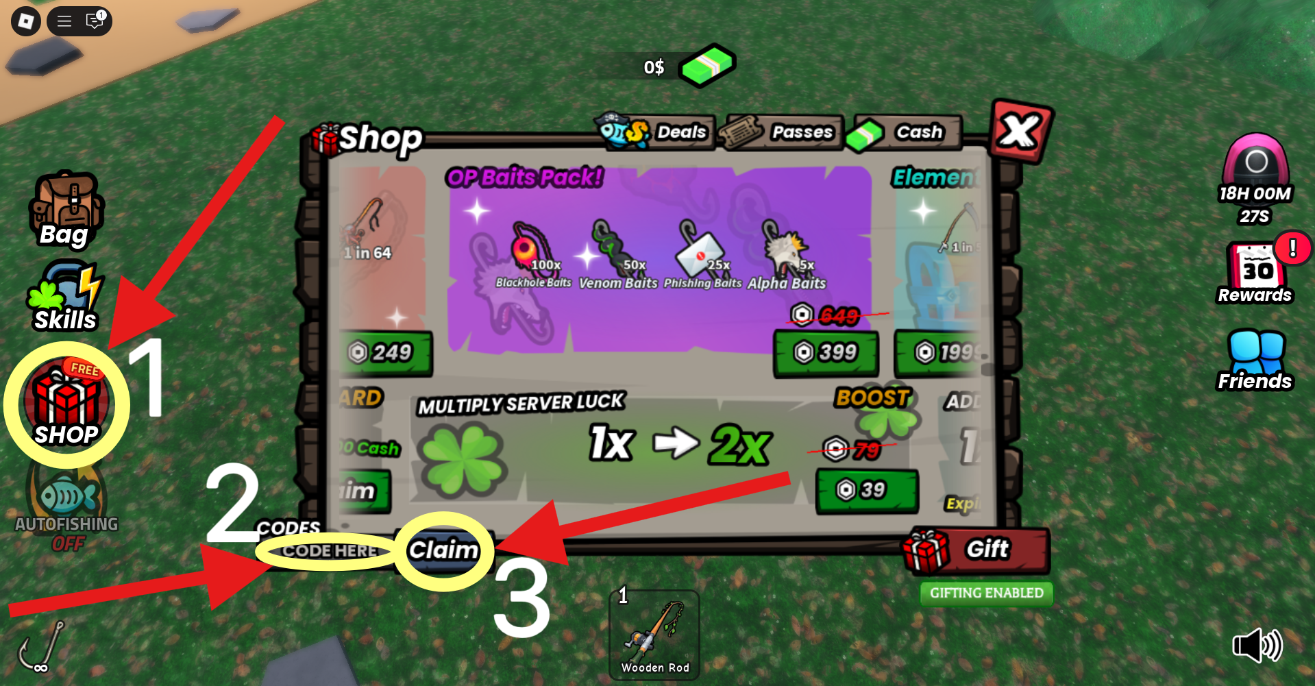 How to Redeem Codes in Go Fishing