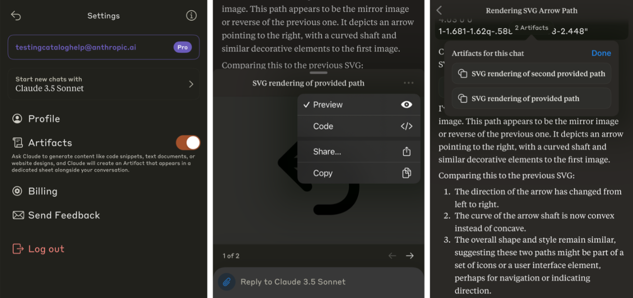 Artifacts on Android and iOS