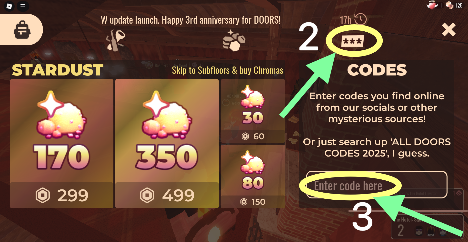 How to Redeem Codes in DOORS