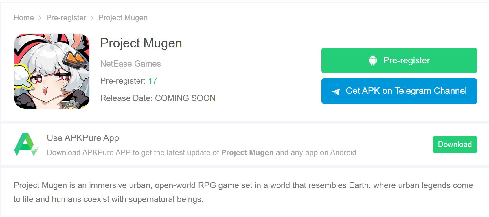 Project Mugen Pre-Register for Android to Get Early Access