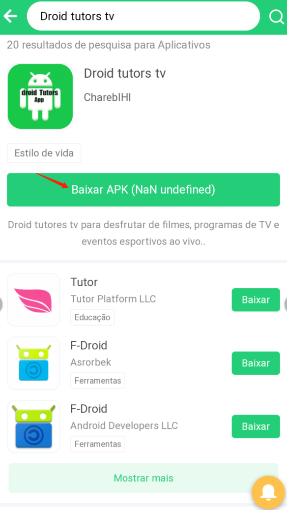 baixar Droid tutors tv no Android