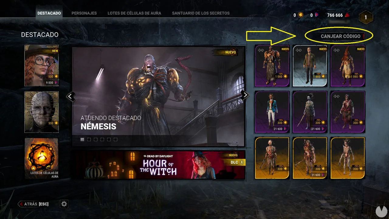 Cómo canjear los códigos de Dead by Daylight
