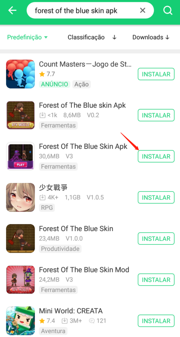 baixar Forest Of The Blue Skin Apk no Android