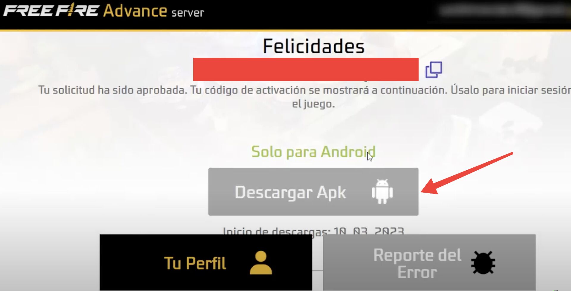 descargar free fire servidor avanzado