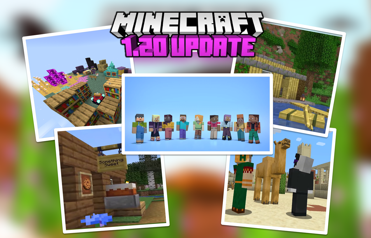 Bamboo blocks and a raft - Minecraft Update 1.20