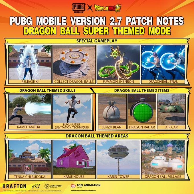 PUBG MOBILE  Power Up Your Ki - Battle Royale: Dragon Ball Super until  Sept. 4th 