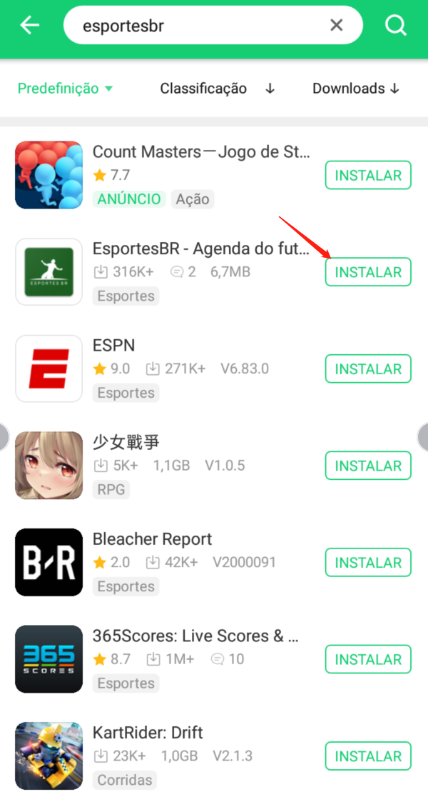 Baixe agora EsportesBR - Agenda do futebol AO VIVO para Android