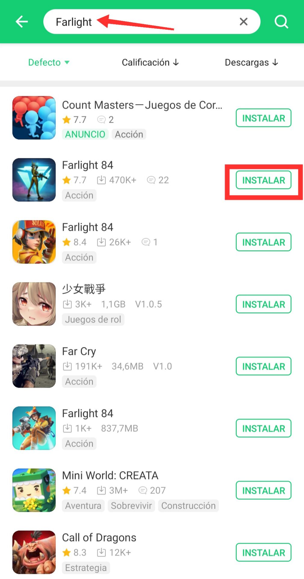 cómo descargar Farlight 84 en Android
