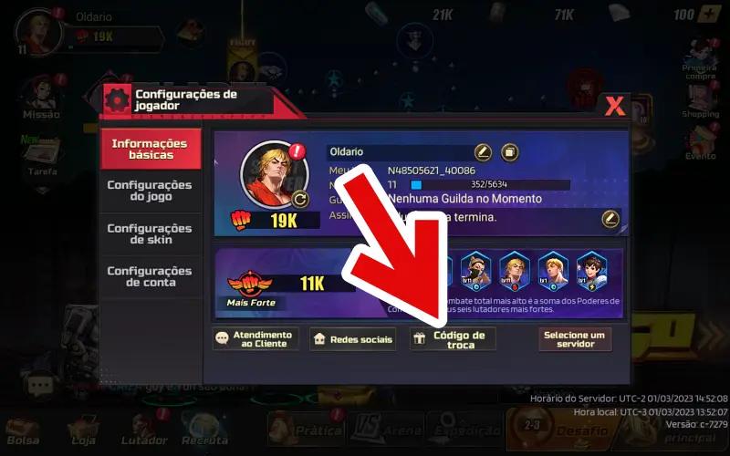 Cómo canjear códigos en Street Fighter: Duel