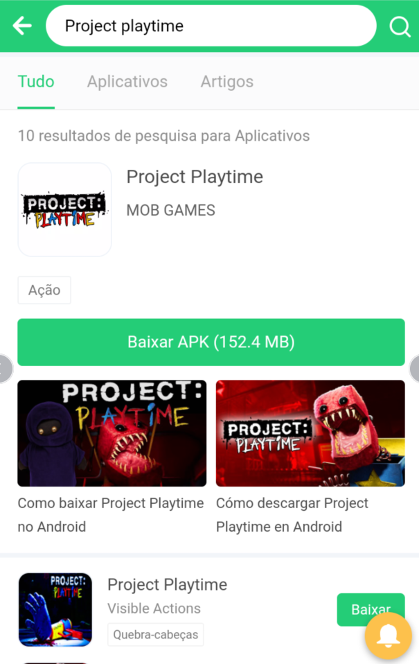 PROJECT PLAYTIME PRA CELULAR? ANDROID? 