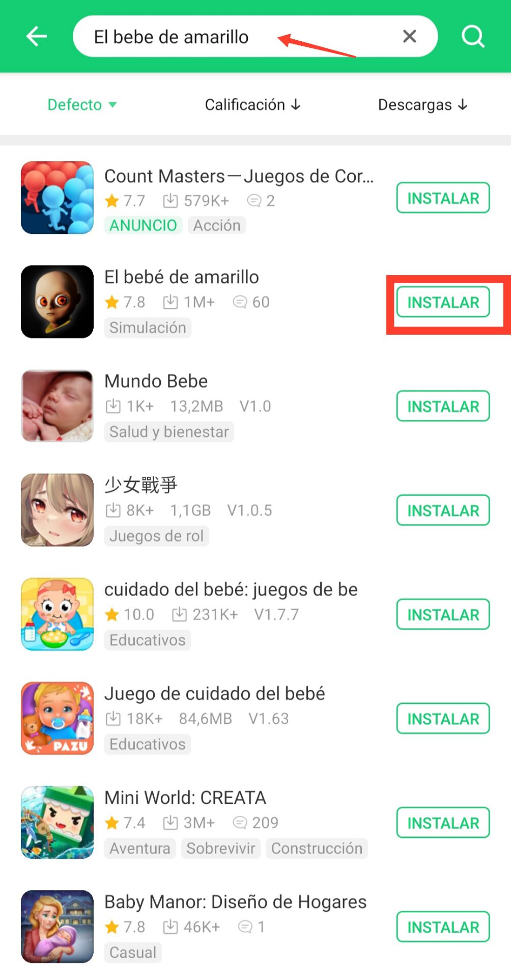 Cómo descargar El bebé de amarillo en Android
