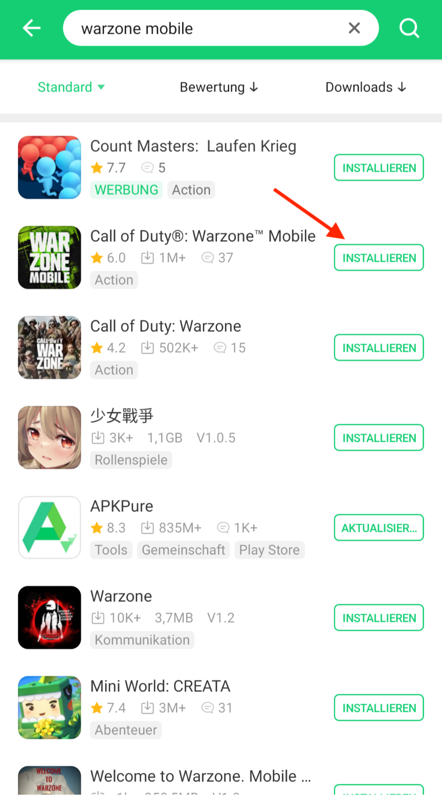 Wie kann man Warzone Mobile außerhalb von Australien herunterladen