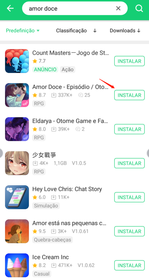 Download do APK de Amor Doce - Episódio / Otome para Android