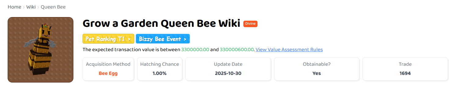 grow a garden queen bee