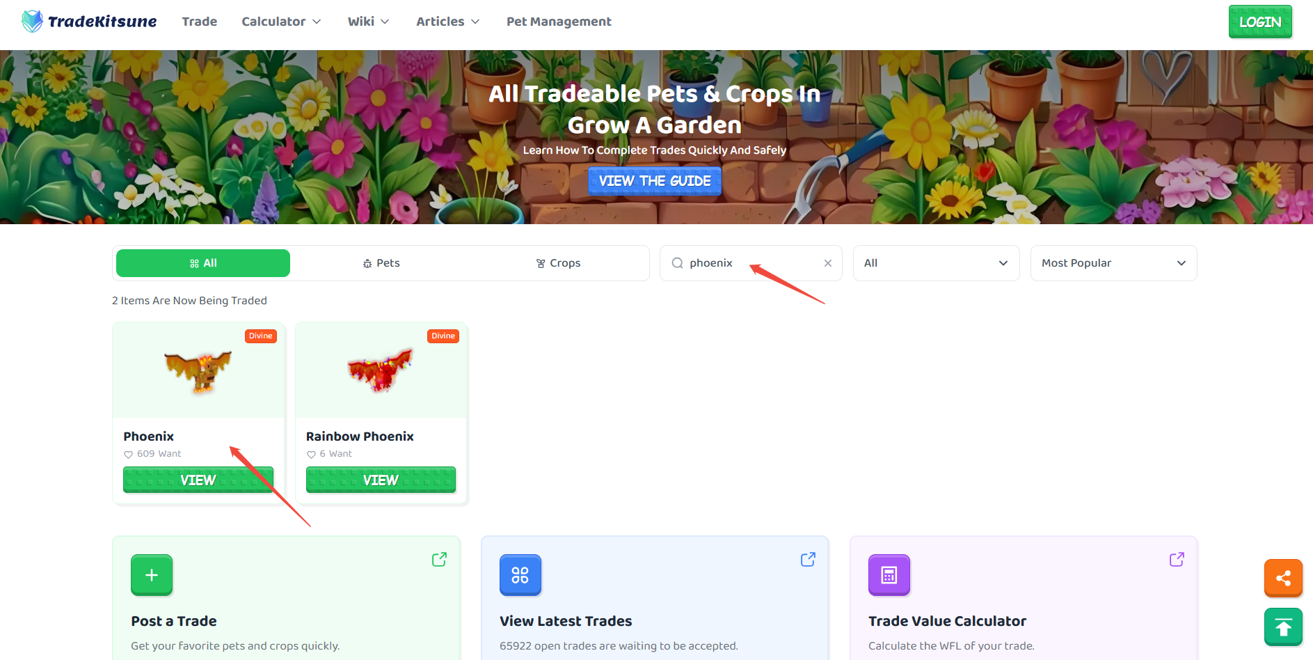 grow a garden phoenix trade
